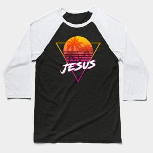 Jesus - Proud Name Retro 80s Sunset Aesthetic Design Baseball T-Shirt